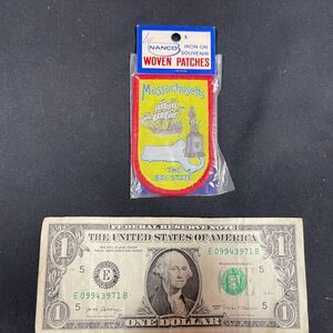 Massachusetts State Embroidered Patch Vtg The Bay State Tall Ships